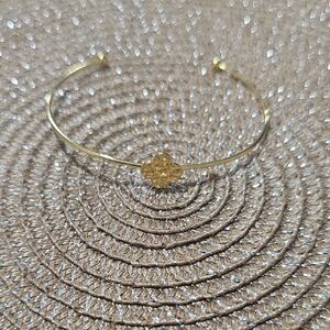 Delicate Gold Flower Cuff Bracelet - Women Jewelry